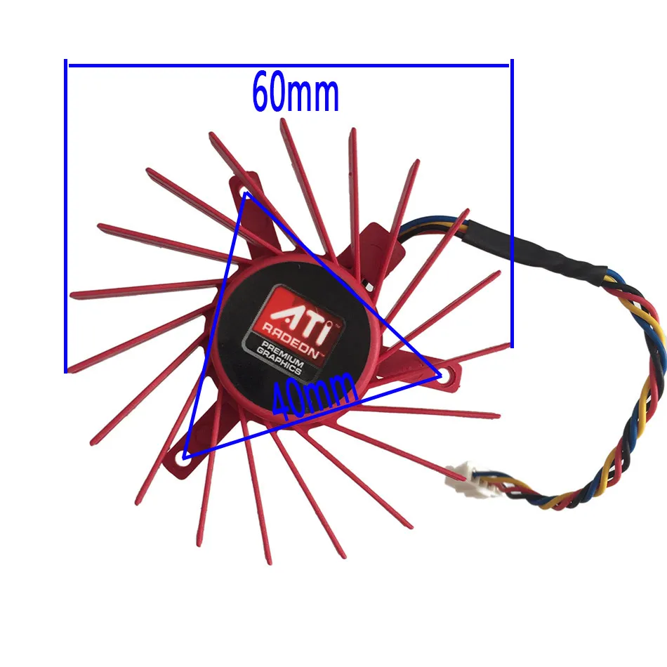 Новый 60 мм VGA вентилятор для ATI Radeon HD4830 HD4850 Видеокарта NTK 2 Ball 4Pins кулер радиаторы