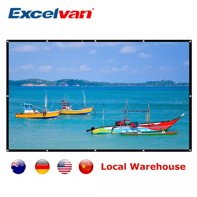 Макс 150 дюймов проекционный экран портативный домашний кинотеатр занавеска 3D HD