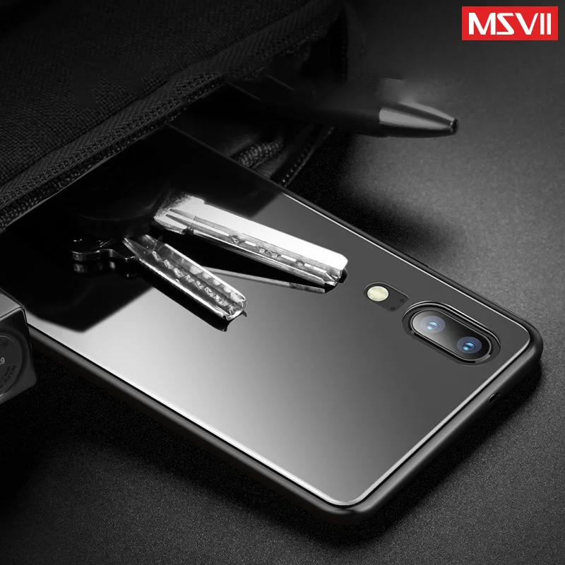 Чехол для Huawei P20 p30 pro MSVII силиконовый защитный чехол lite закаленное стекло задняя