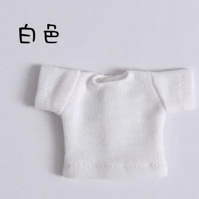 white 1 шт. мини одежда летние повседневные полосатые футболки для OB11, BJD 1/12, Obitsu 11 Аксессуары для кукольной одежды - Цвет: white