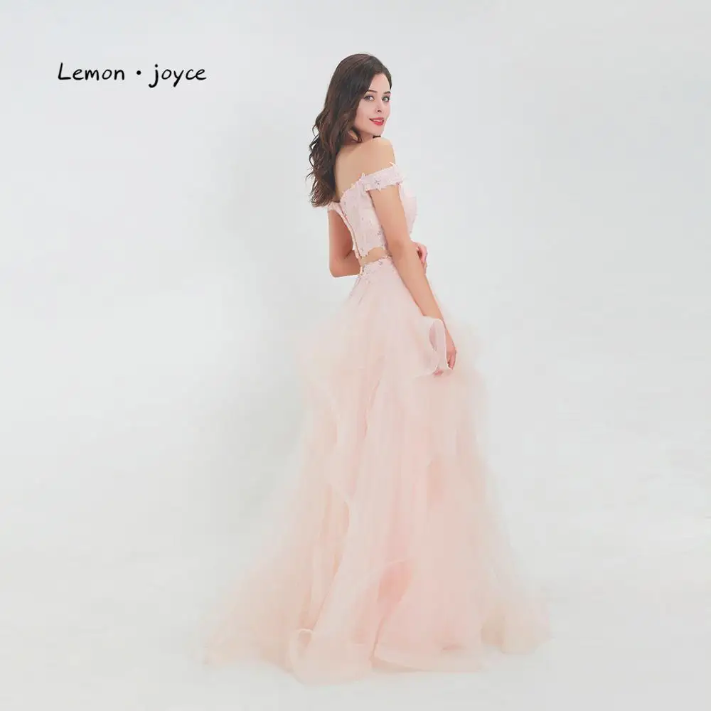 Lemon joyce формальные розовые вечерние платья 2020 сексуальные двухкомпонентные