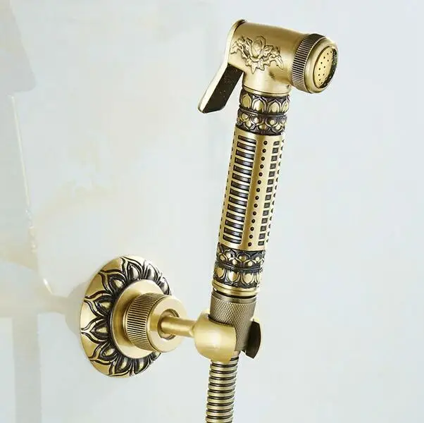 hand shower set Смеситель для биде для ванной комнаты, античная латунь, настенный кран, распылитель воды, кран для туалета, стиральная машина, кран EL1023 - Цвет: hand shower set