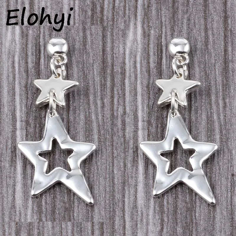 

Серьги ELOHYI женские с пентаграммой, простые ювелирные украшения из сплава, хороший подарок для девушек, бесплатная доставка