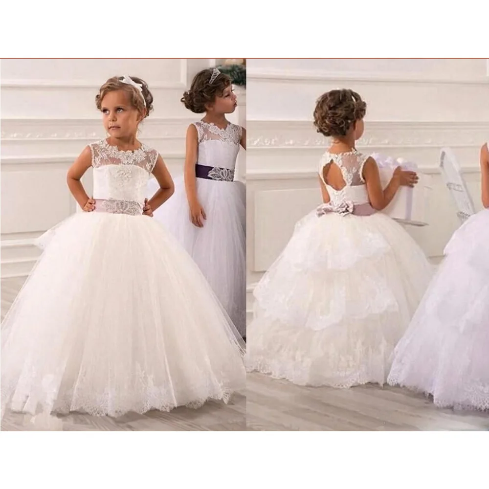 Коллекция 2016 года vestidos comunion ninas недорогие кружевные платья с цветочным узором для