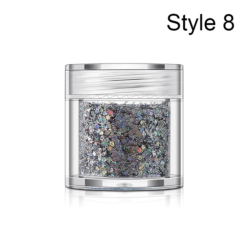 Style 8 PinPai, 12 цветов, смешанный шестигранный блеск для ногтей, порошок, блестящие хлопья для ногтей, блестящая пудра для украшения ногтей, маникюрные инструменты - Цвет: Style 8