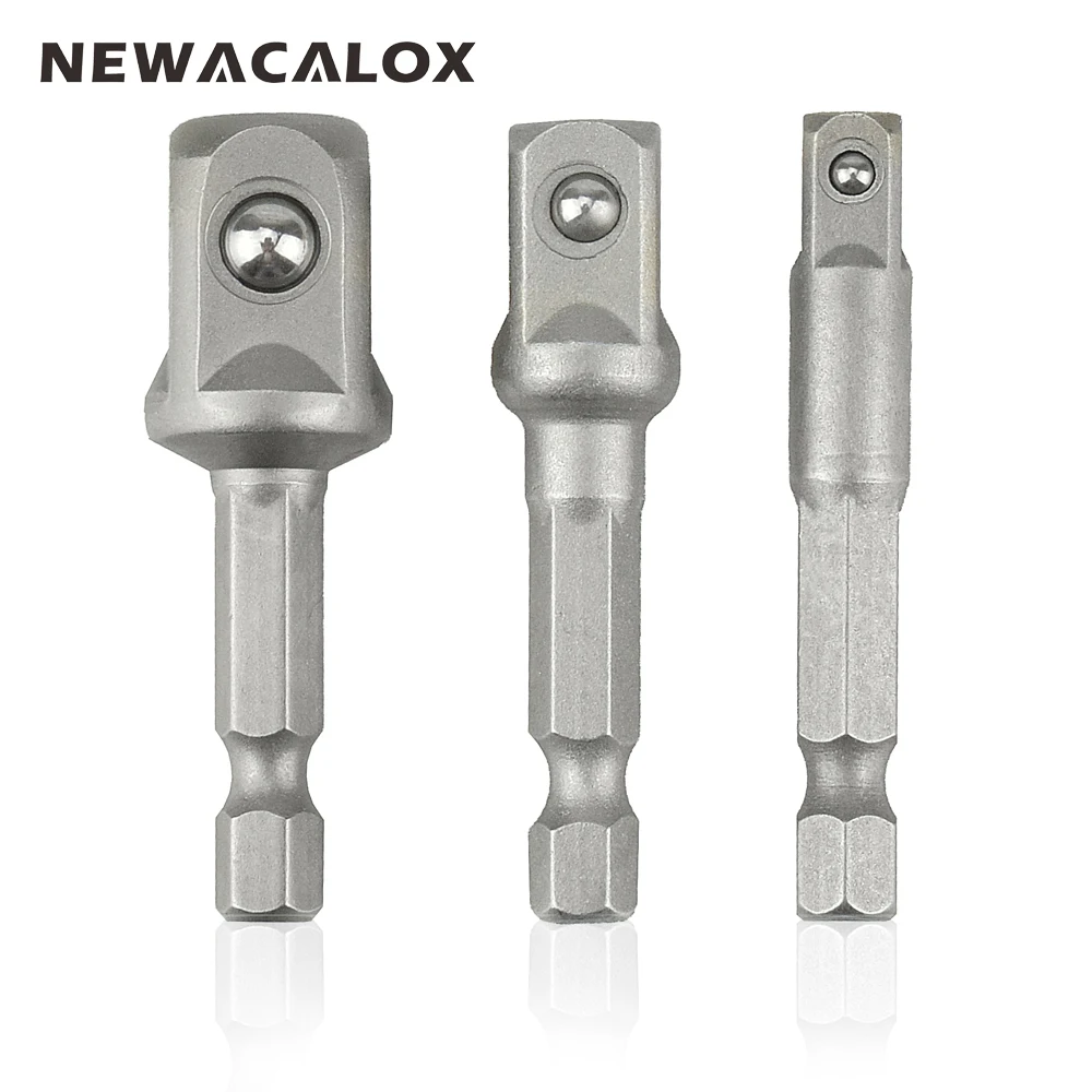 NEWACALOX 3 шт./компл. высокое Скорость Сталь гнездо адаптера набор 1/" Шестигранным хвостовиком Мощность инструменты аксессуары расширение Набор бит 1/4" 3/" 1/2"