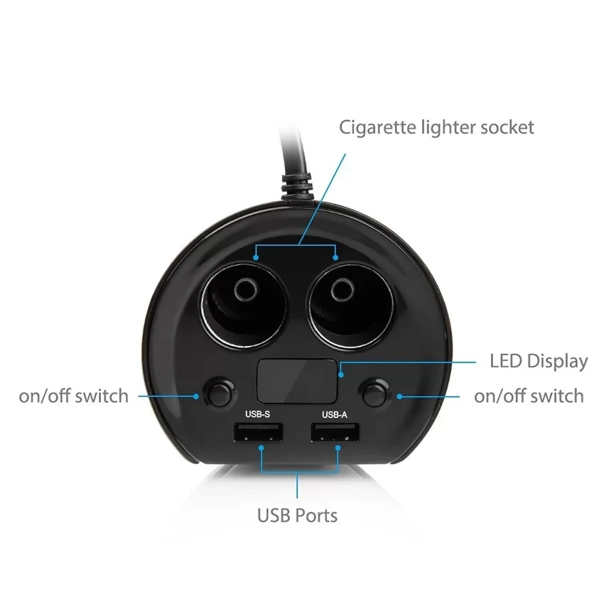 Bestek 5 В/3.1a 12 В Авто прикуриватели Plug автомобиля разъем USB адаптер Led Батарея