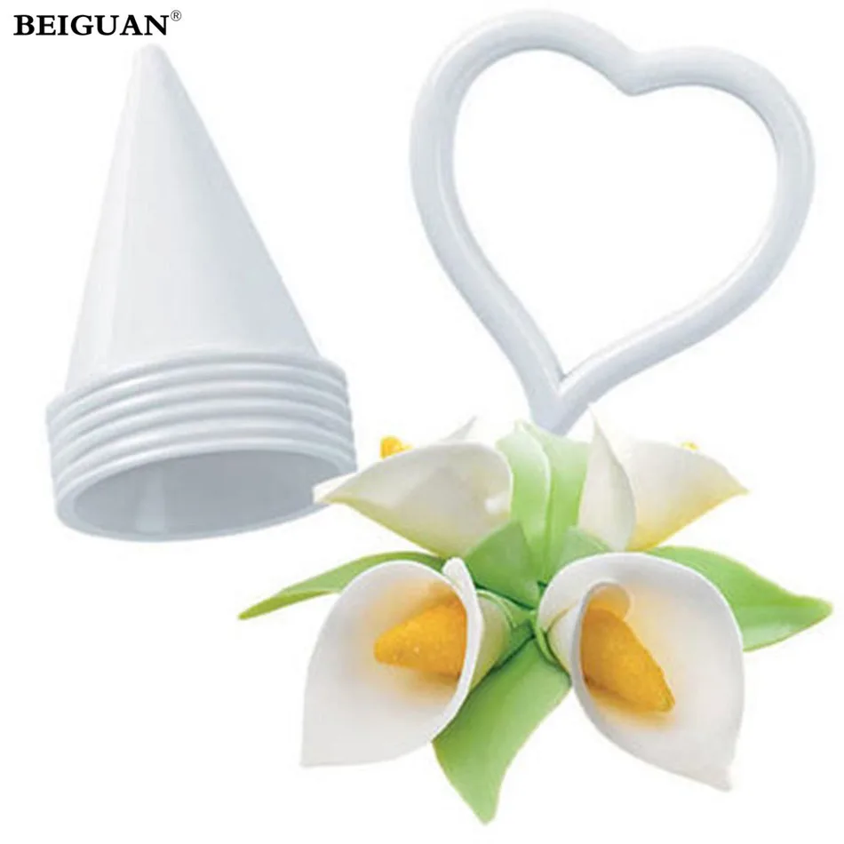 

6 шт., глазурь, Fondant, Calla, резак для печенья, инструменты для выпечки, sugarcraft, паста, формочка для украшения торта