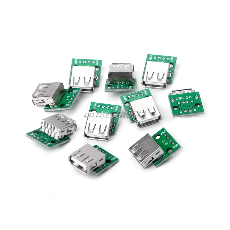 10 шт./компл. USB 2 0 гнездо для DIP 4P разъем адаптера 54 мм сварная плата R06 оптовая