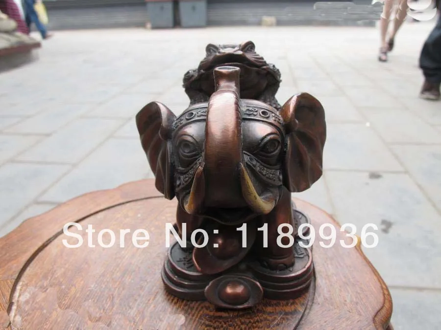 5 &quotКитайская красная бронза Frog на слоне Lucky скульптура|frog|frog bronzefrog sculpture |