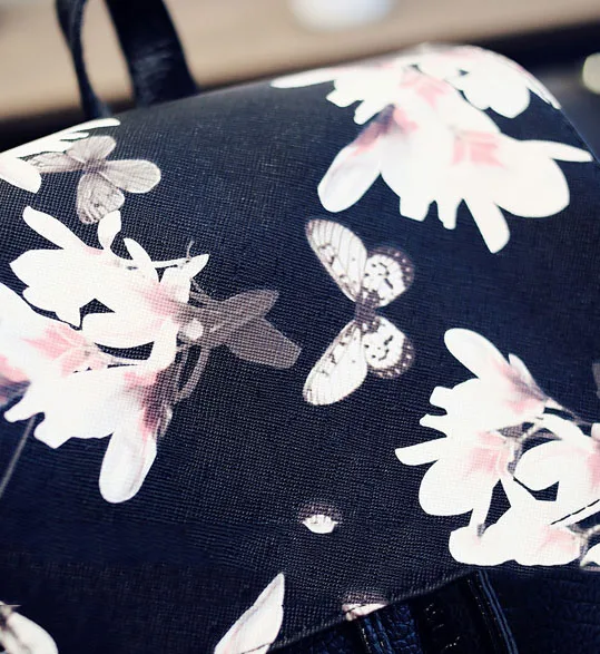 Mara's Dream женский рюкзак из искусственной кожи Mochila, женские черные школьные сумки с цветочным принтом, рюкзаки для девочек, женский рюкзак