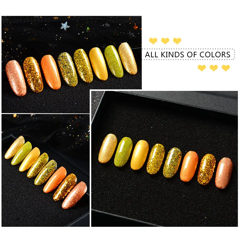 RBAN лак для ногтей 7 мл лазерный с блестками оранжевая Серия цветной мерцающий