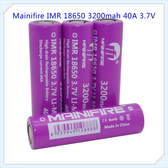 4 шт. батарея mainifire 18650 imr Высокая дренажная батарея литиевая батарея 3,7 V 3200mAh
