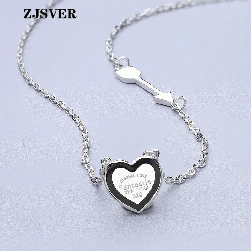 ZJSVER женское ожерелье из стерлингового серебра 925 пробы с цепочкой со стрелками