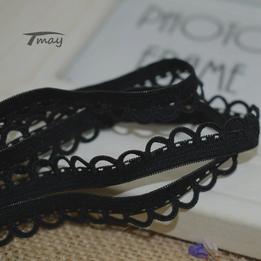 Эластичная лента из чистого черного кружева #215 8 ярдов мягкий пояс эластичные