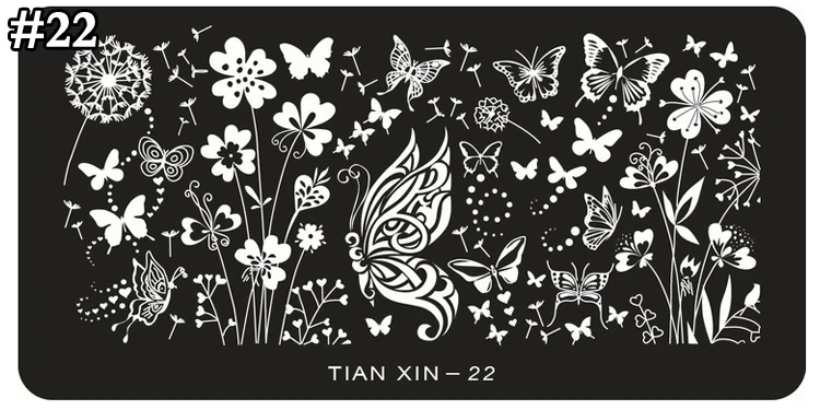 1 шт. пластины для штамповки ногтей серии Tian Xin 12х6 см модный дизайн шаблоны