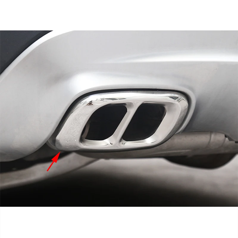 2x Chrome Stainless Steel Rear cylinder exhaust pipe Cover Trim For Mercedes-Benz GLA Class X156 2015-2017 | Автомобили и