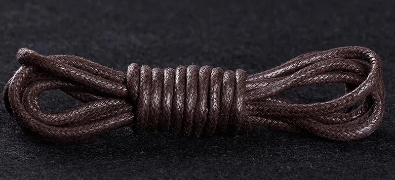 Brown 1 пара кожаные шнурки для обуви Вощеные хлопковые круглые шнурки для ботинок водонепроницаемые шнурки мужские Ботинки martin шнурки - Цвет: Brown