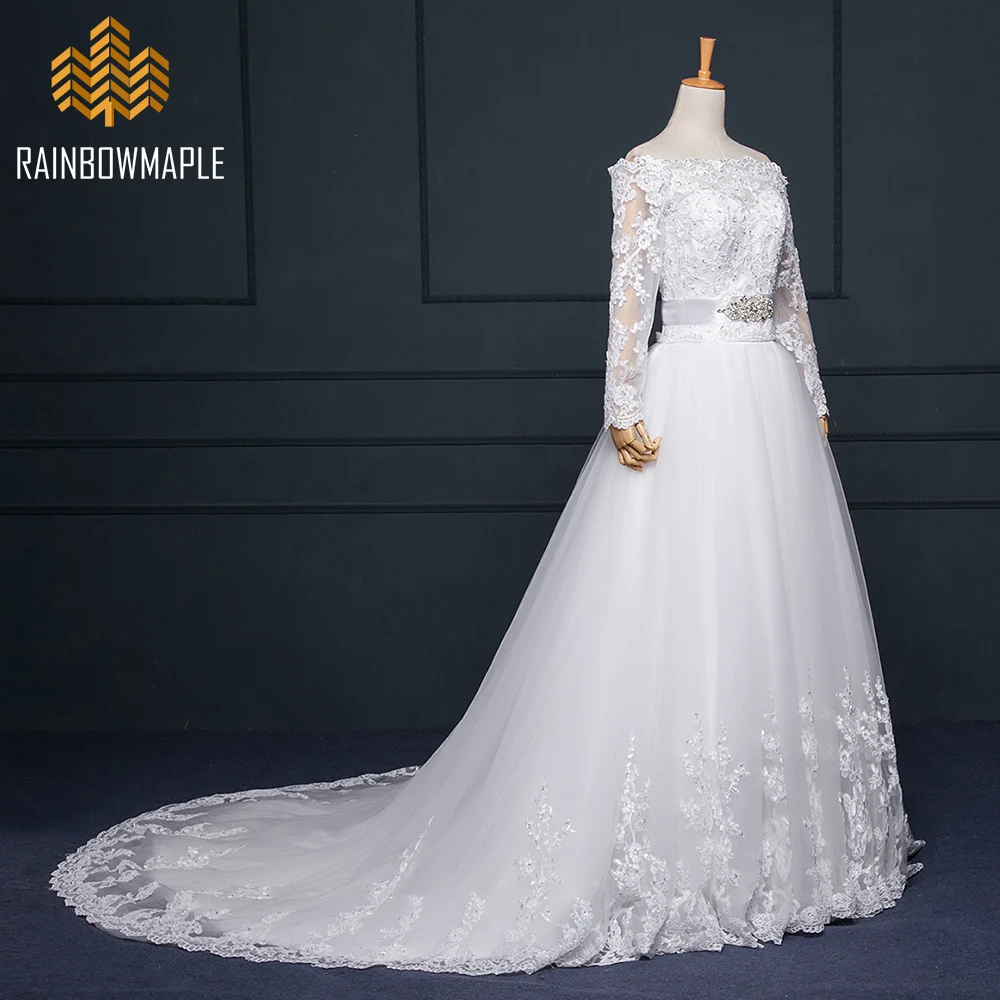 Модный с плеча бисером кружевные аппликации торжественные платья винтажная