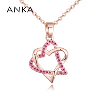 anka heart in heart crystal pendant necklaces rhinestone jewelry for lover women crystal necklace for women 130380