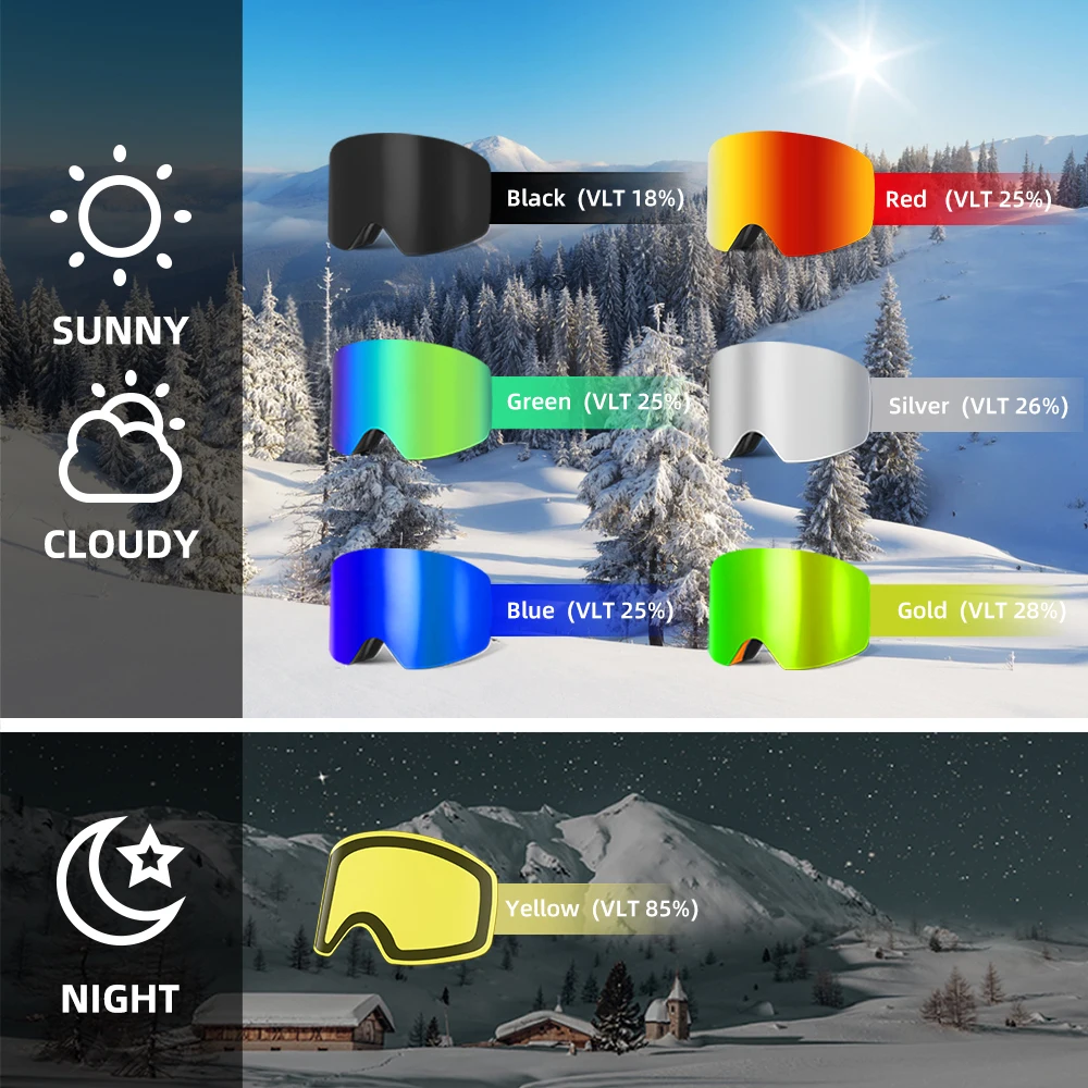 Очки Лыжные противотуманные для мужчин и женщин UV400 |