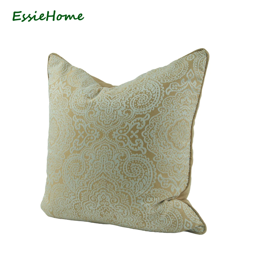 ESSIE HOME Chinese Pattern Yellow White Pillow Case Cushion Cover Jacquard Light With Piping Edge | Дом и сад