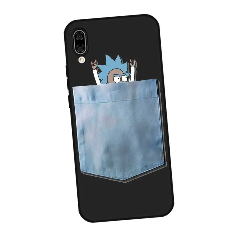N370 Rick Morty Dazzle Black Silicone Case Cover For Huawei Honor 6A 6C 6X 7C 7X 8 Lite Pro |