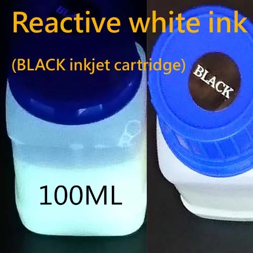 white 100ml Яркие УФ черные световые реактивные невидимые чернила, заправка чернил для струйного принтера Epson hp 50 мл/бутылка - Цвет: white 100ml
