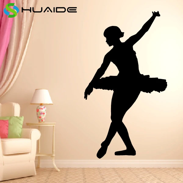 

Балерина танцор настенные наклейки новый дизайн виниловые настенные наклейки для девочек комната съемные водонепроницаемые настенные иск...