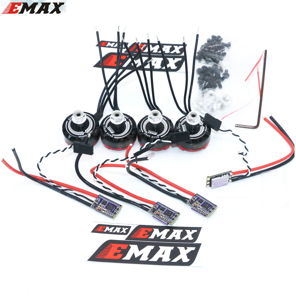 Фото 4 компл./лот EMAX RS2205S 2300KV 2600KV RaceSpec бесщеточный двигатель с пулей 30A ESC для DIY мини-Дрон QAVR250 Квадрокоптер №1