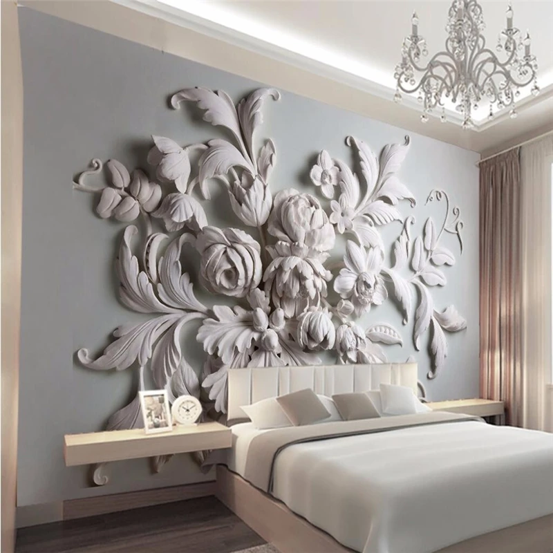 

beibehang 3D photo wallpaper stereoscopic relief European backdrop entrance porch bird leaf 3D large wall mural wallpaper Modern