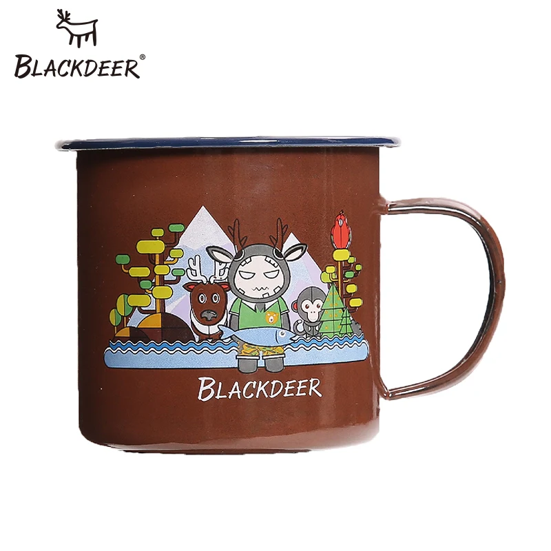 BLACKDEER для отдыха на природе 500 мл эмалированная чашка для напитков, воды, колы, пивная кружка, Свернутый Край, для путешествий, Спортивная посуда, китайская, мультяшная, уникальная