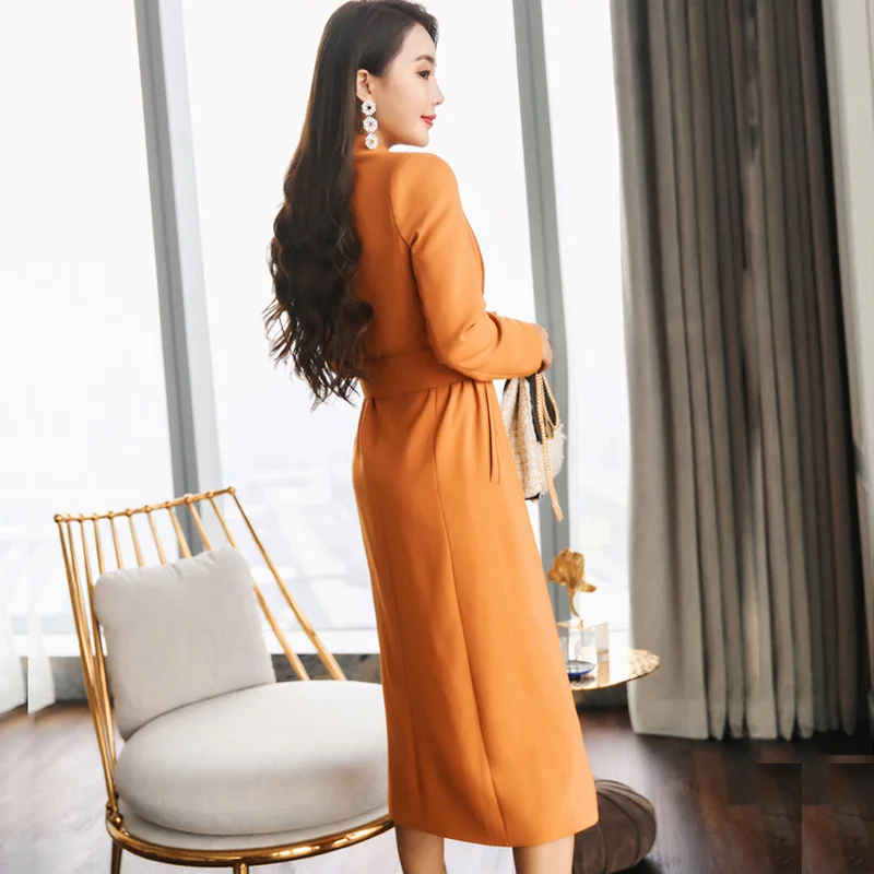 Black Belt Trench Winter Coat Womens 2017 Solid Long Sleeve Cardigan Fashion Warm Slim Overcoat Female | Женская одежда