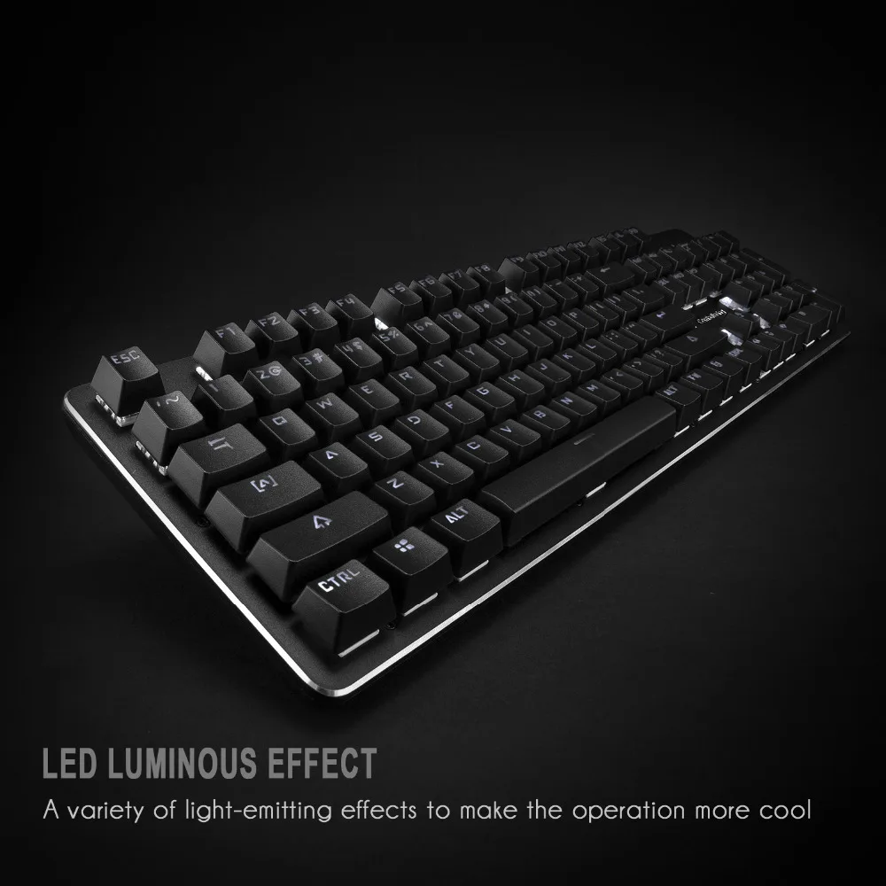 Combaterwing 104 ключей Механическая игровая клавиатура Проводная порошковой USB