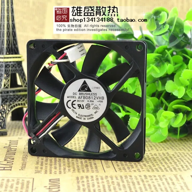 Бесплатная доставка оригинальный Delta 8015 0.30A 8 см 12 В AFB0812VHB 80*80*15 мм CPU двойной