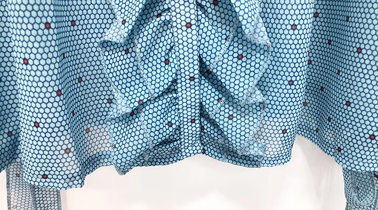 Korobov Blusas Mujer 2019 Новое поступление воротник-стойка с оборками Женская блузка в