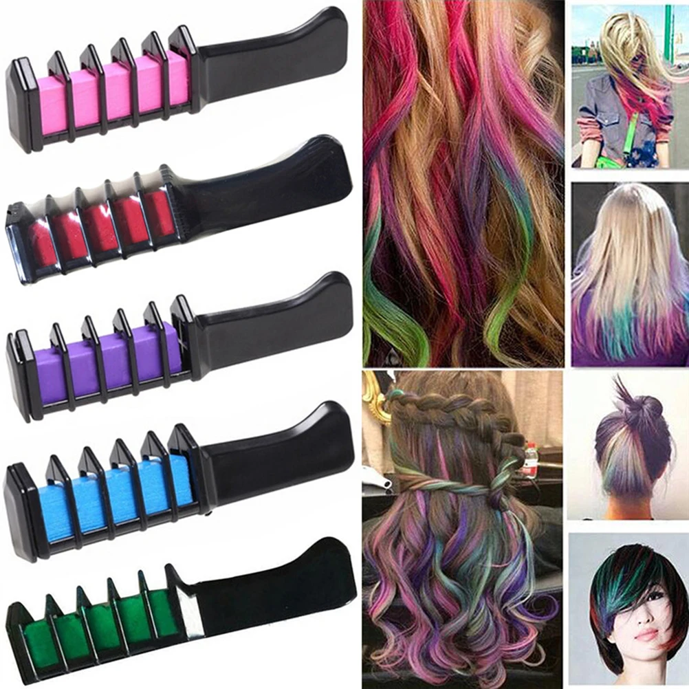 

Salon Hair Brush Comb Hair Dyeing DIY Hairdressing Tint Brush Hairbrush Hair Chalk Dye Powder With Comb Tool for Barber Home Use