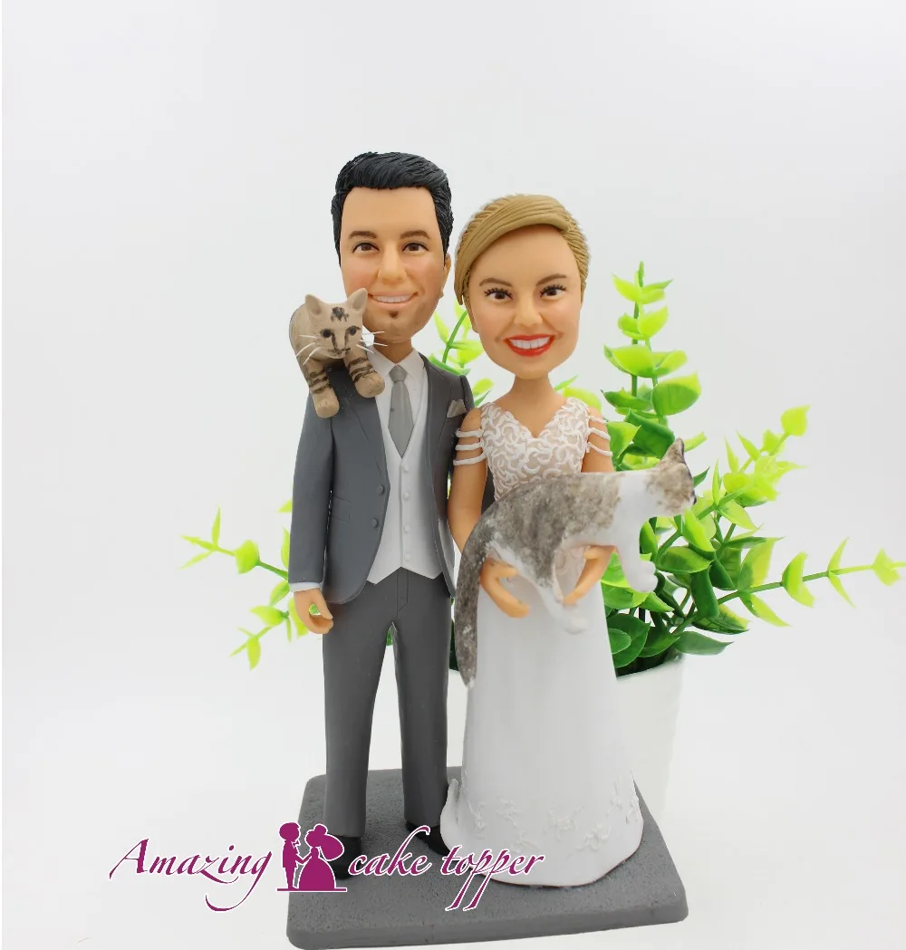 2019 удивительный Топпер для торта счастливой пары две игрушки домашних животных
