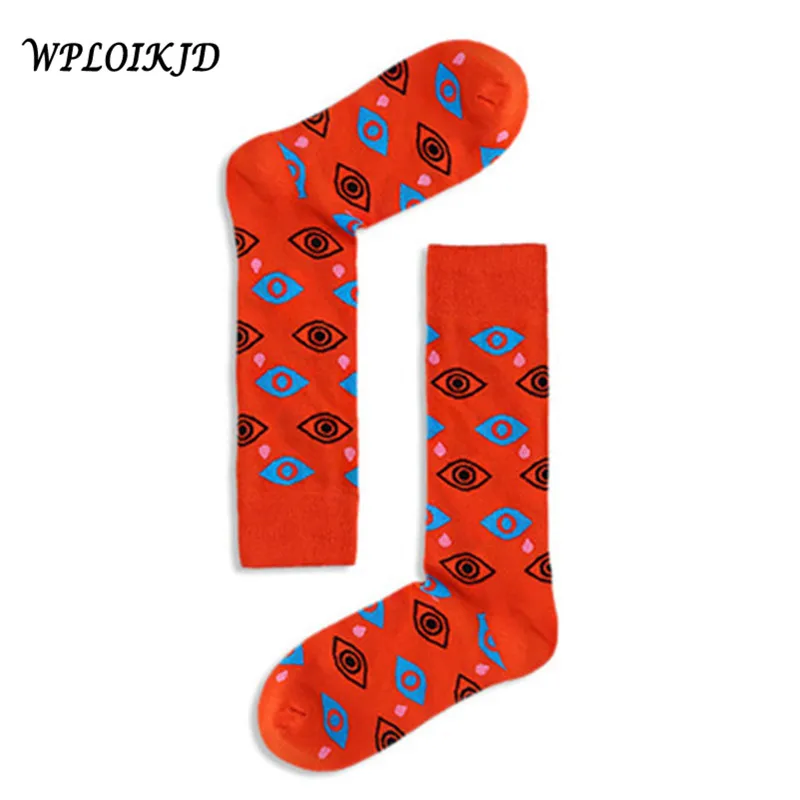 [WPLOIKJD] Мужские модные носки в стиле хип хоп с рисунком глаз для команды