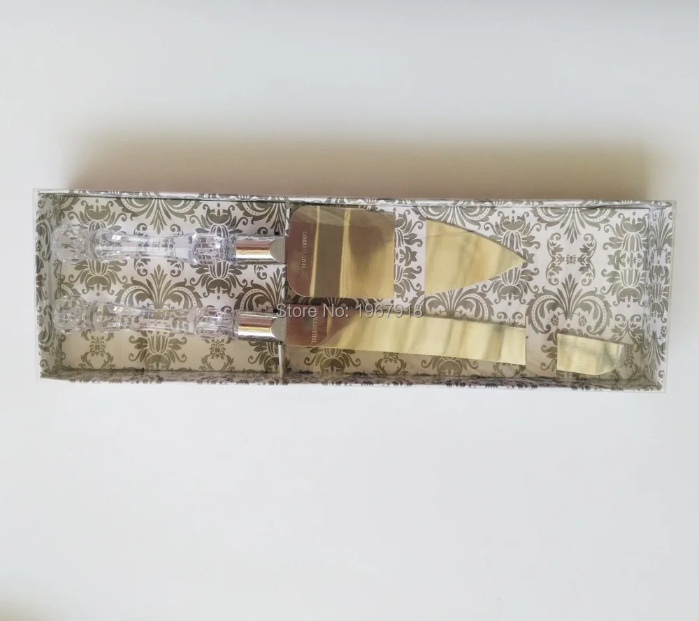 Бесплатная доставка набор ножей для свадебного торта из нержавеющей стали