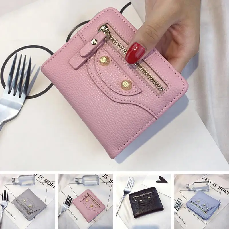 Новые модные короткие женские кошельки женские Мини кошельки складной кошелек для мелочи из искусственной кожи держатель для карт для девочек