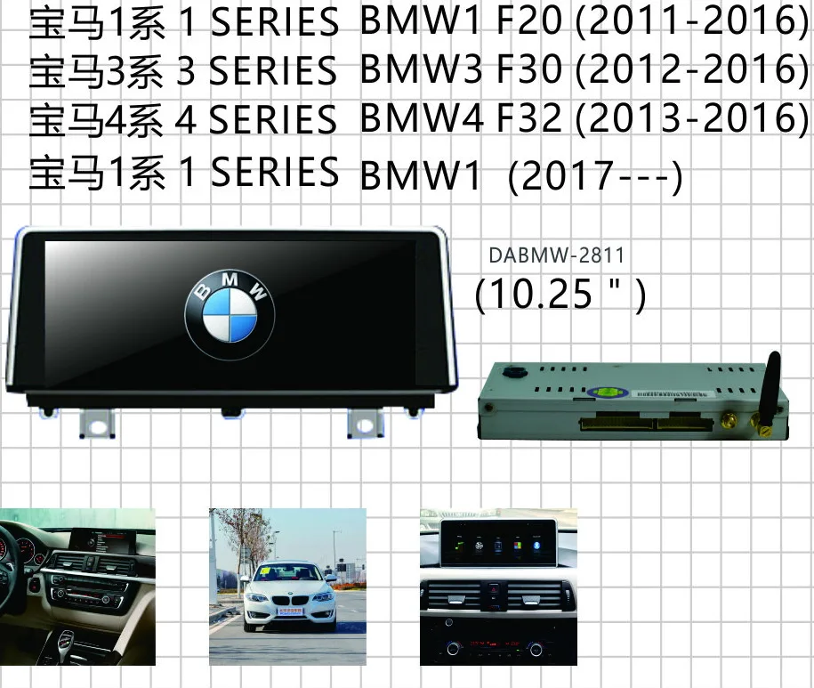 Автомобильный gps плеер Andorid для BMW1 F20 BMW3 F30 BMW F32 auduio ips экран 1280*480 cpu 1 6G HZ rom 16G ram