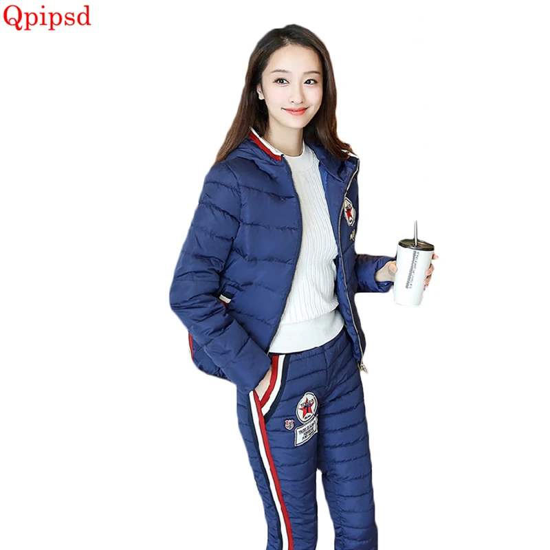 Новинка 2021 зимний спортивный костюм с курткой Женская облегающая теплая