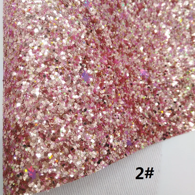 ROSE GOLD Glitter Fabric, Litchi Faux Leather Fabric, Synthetic Leather For Bows A4 8"x11" Twinkling Ming XM147