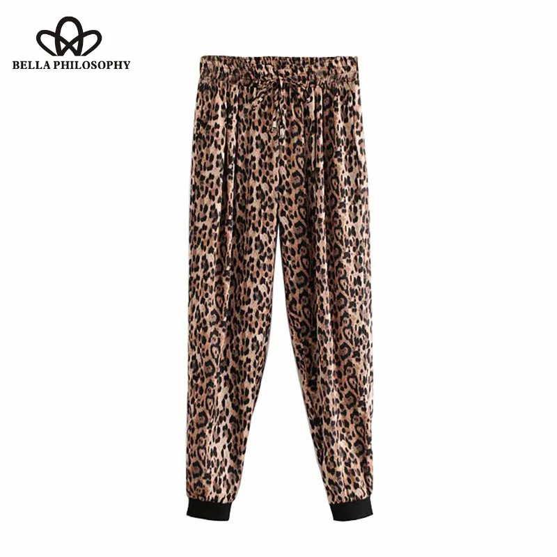 Женские шаровары с леопардовым принтом Wonder винтажные повседневные брюки