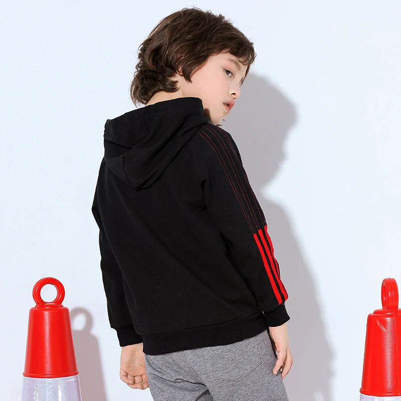 Pioneer Kids/осенне зимние толстовки для мальчиков в полоску с карманами Лоскутные