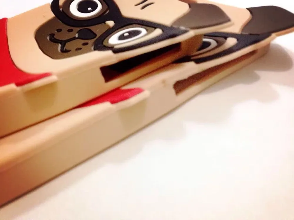 Милый мопса одежда очки 3D силиконовый чехол для iPhone 6 6s 6plus 4 7 'Ƌ. 5 ''резиновый