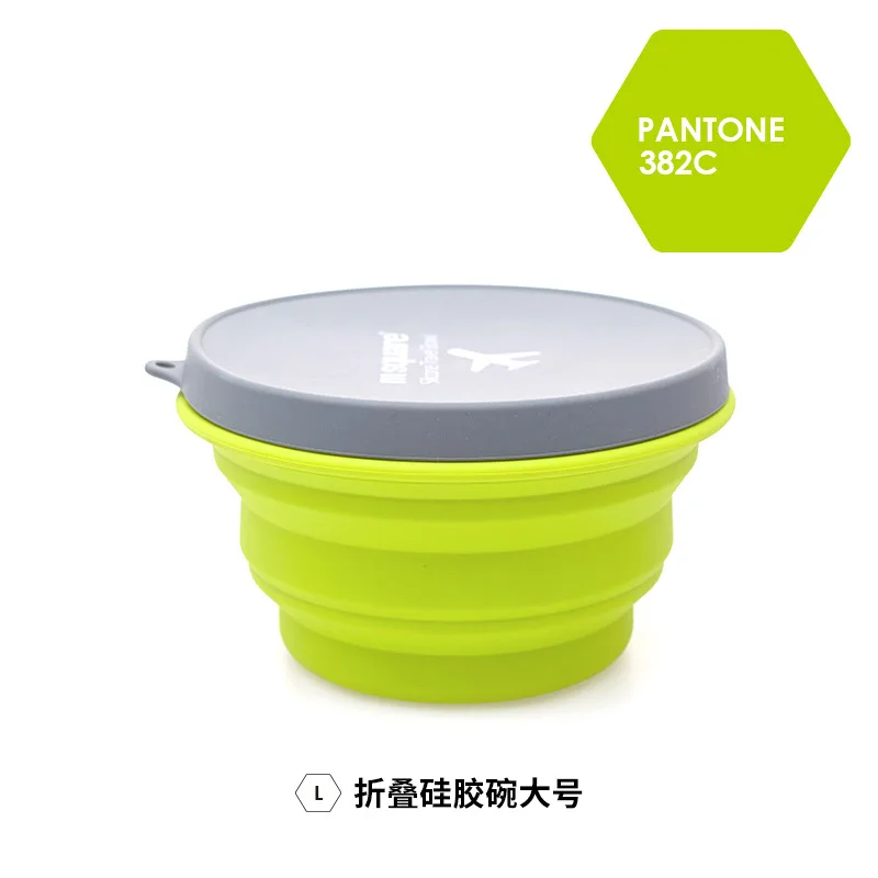 Green Bowl- 1000ml Силиконовая миска, портативная складная миска, Набор чашек для еды, путешествий, спорта на открытом воздухе, пикника, миска для лапши, чашка для воды - Цвет: Green Bowl- 1000ml