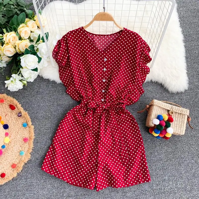 Красный ALPHALMODA летний Повседневный пляжный костюм с высокой талией и v-образным вырезом, модная женская пляжная одежда - Цвет: Красный