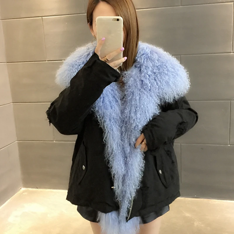 Женская зимняя меховая куртка из овечьего меха мода 2020 новое толстое теплое
